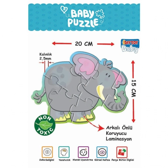Mey İthalat® 1703 BABY PUZZLE BENİM İLK HAYVANLAR PUZZLEM