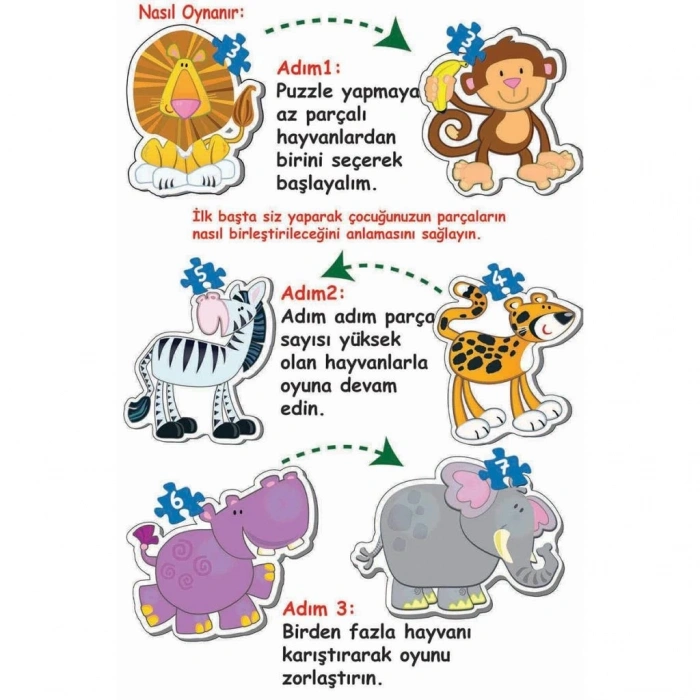 Mey İthalat® 1703 BABY PUZZLE BENİM İLK HAYVANLAR PUZZLEM