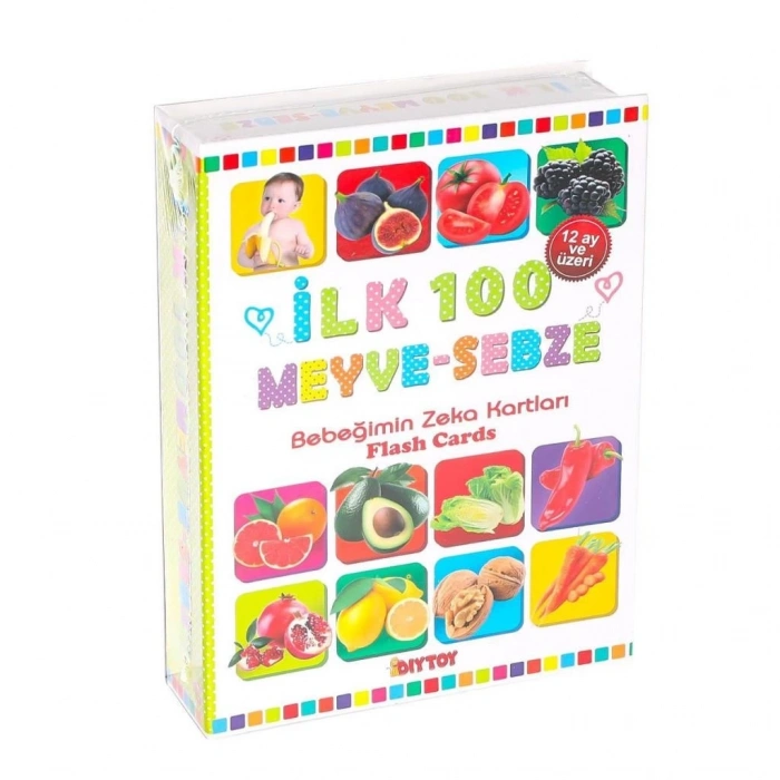Mey İthalat® 1765 FLASH CARD İLK 100 MEYVELER EĞİTİCİ KARTLAR