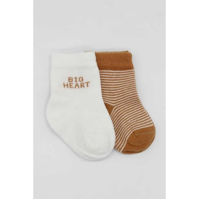 Mey İthalat®   2Li Big Heart Penye Soket Çorap 10117 Hardal