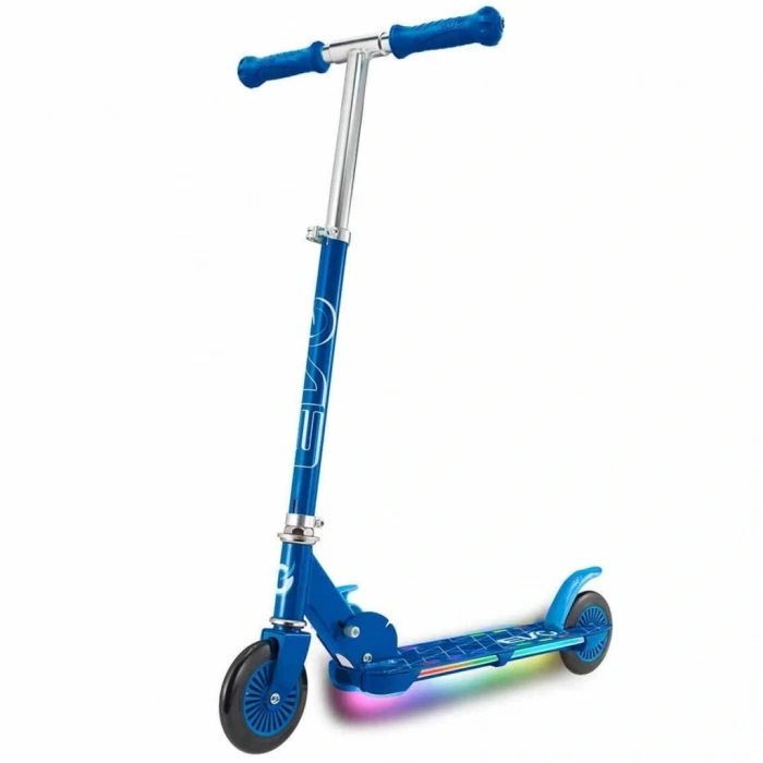 Mey İthalat® 2 Tekerlekli Flash Işıklı Mavi Scooter