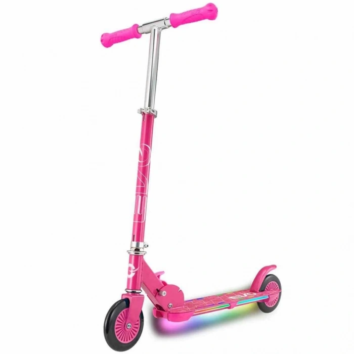 Mey İthalat® 2 Tekerlekli Flash Işıklı Pembe Scooter