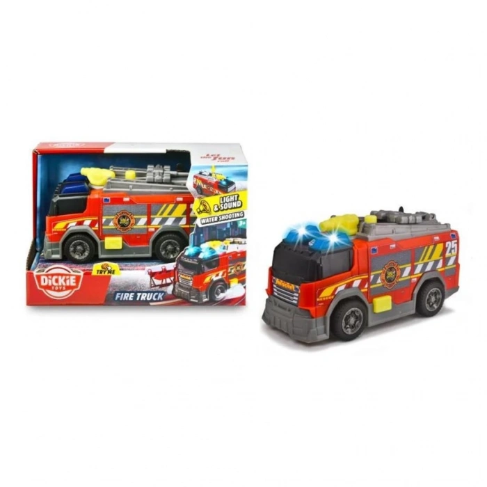 Mey İthalat® 203302028 Dickie, Sesli ve Işıklı İtfaiye Kamyonu 15 cm