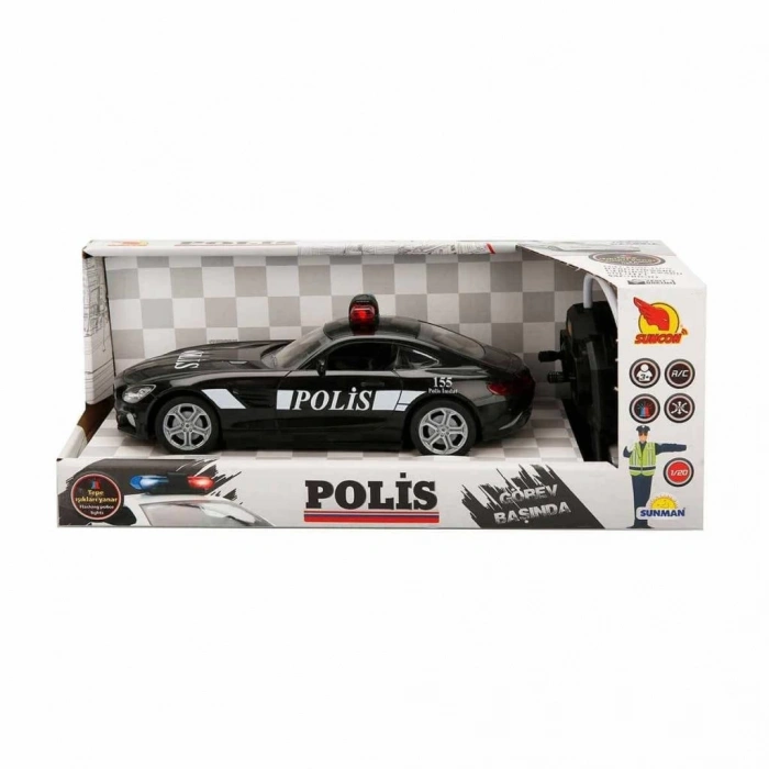 Mey İthalat® 20357 Uzaktan Kumandalı Işıklı Polis Arabası 21 cm