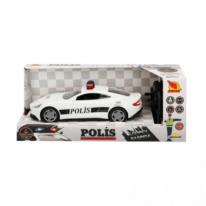 Mey İthalat® 20357 Uzaktan Kumandalı Işıklı Polis Arabası 21 cm