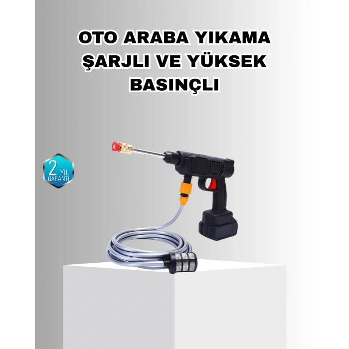 Mey İthalat® 21V Akülü Basınçlı Yıkama Makinesi Çift Akülü ve Hızlı Şarj Özellikli