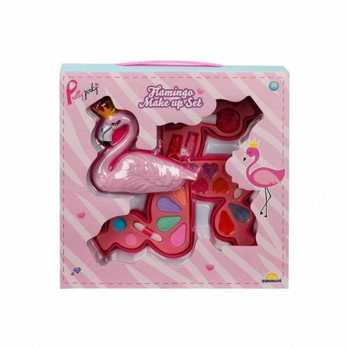 Mey İthalat® 2599 Flamingo Şekilli 3 Katlı Makyaj Güzellik Seti
