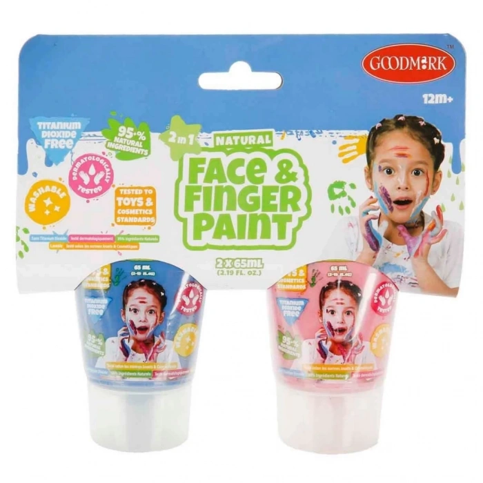 Mey İthalat® 2in1 Doğal Yüz ve Parmak Boyası 2’li