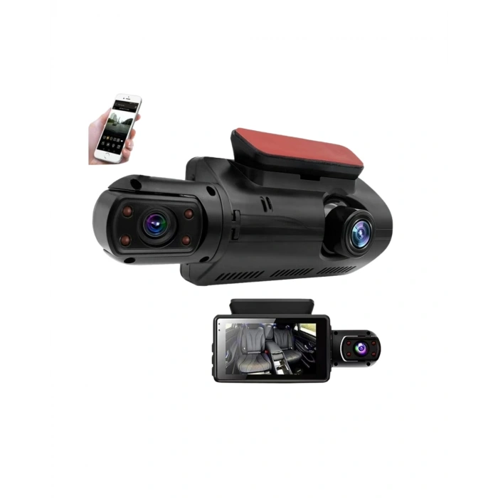 Mey İthalat® 3 inç IPS Ekranlı Full HD Araç Kamerası – WiFi, Gece Görüş ve Hareket Algılama Özellikli Dashcam