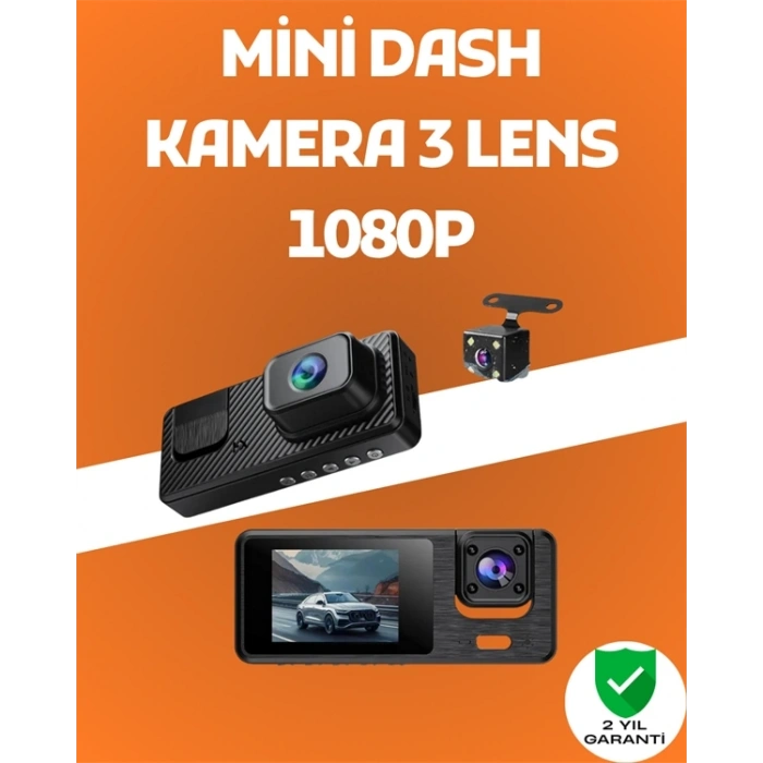 Mey İthalat® 3 Kanallı Araç DVR – Ön + İç + Arka Kamera ile Tam Kapsama, Yüksek Güvenlik