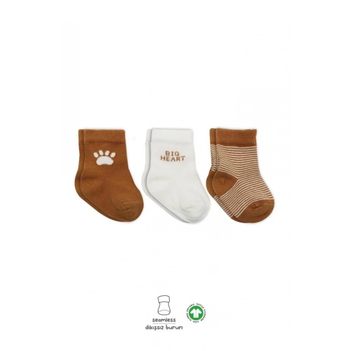 Mey İthalat®  3Lü Penye Soket Çorap BS10110 Hardal (ADET FİYATIDIR)