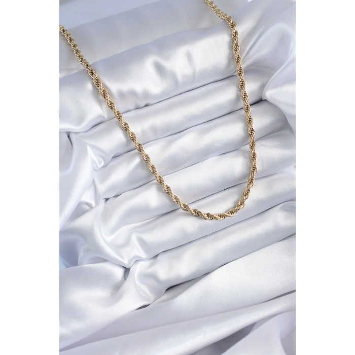 Mey İthalat® 316L Çelik Gold Renk 60 cm Burgu Model Kadın Kolye