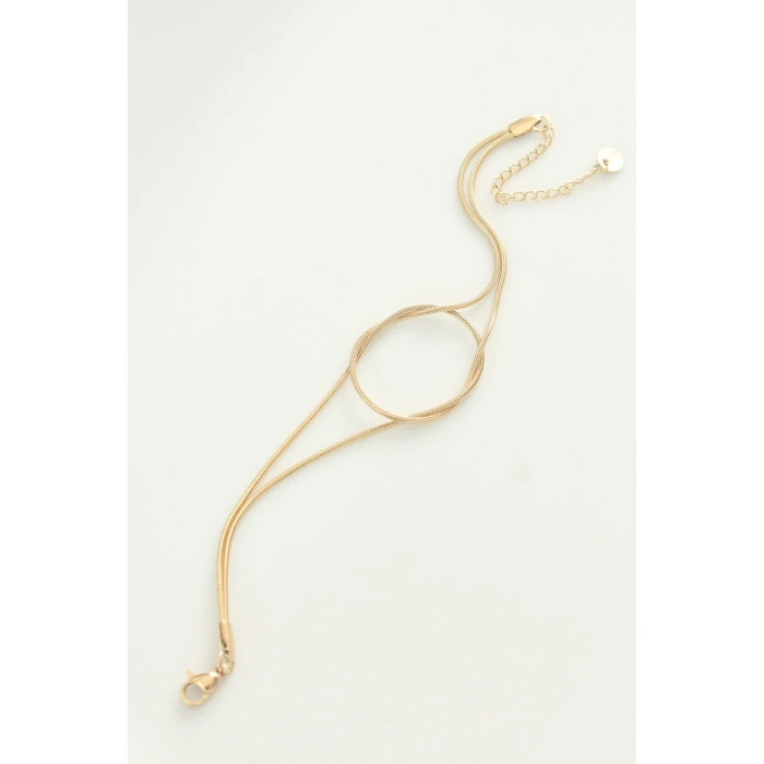 Mey İthalat® 316L Çelik Gold Renk Düğüm Model Bileklik