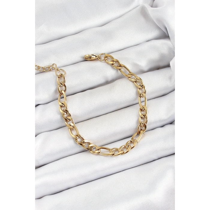 Mey İthalat® 316L Çelik Gold Renk Zincir Erkek Bileklik