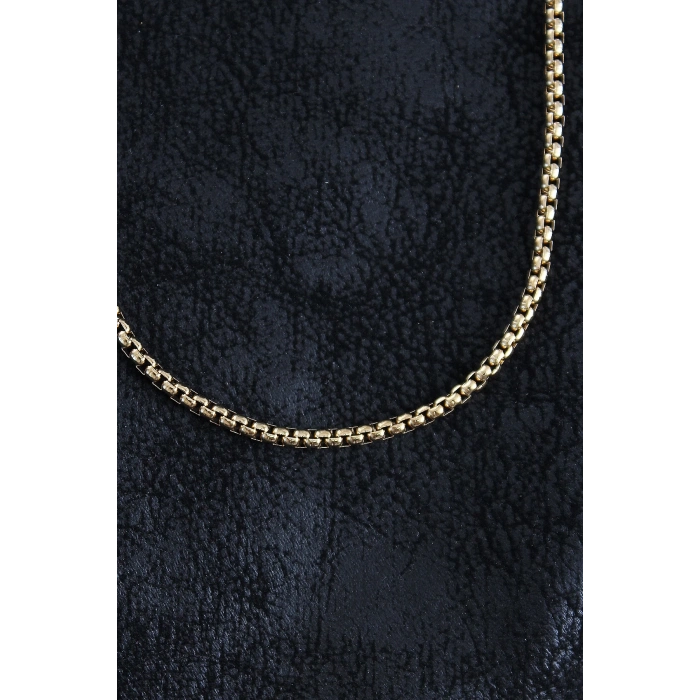 Mey İthalat® 316L Çelik Örme Zincir Model Gold Renk Erkek Kolye