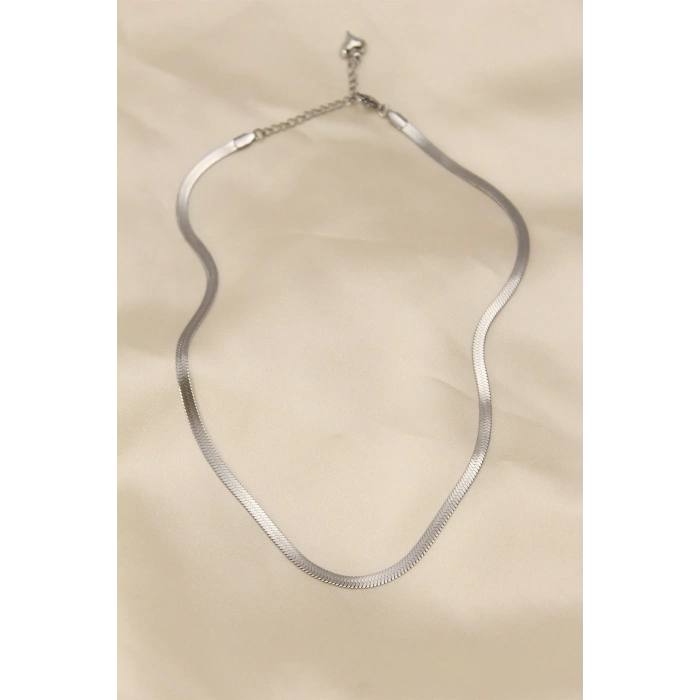 Mey İthalat® 316L Çelik Silver Renk 45 cm İtalyan Zincir Model Kadın Kolye