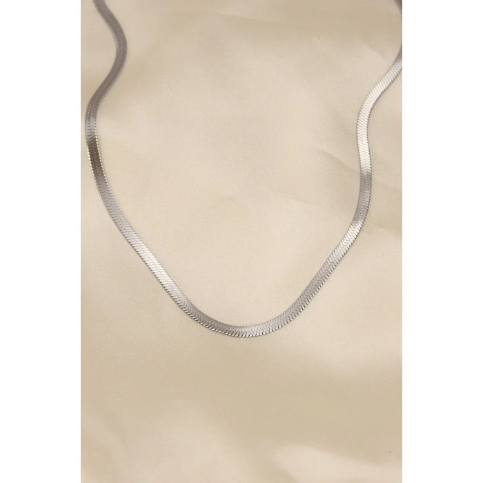 Mey İthalat® 316L Çelik Silver Renk 45 cm İtalyan Zincir Model Kadın Kolye