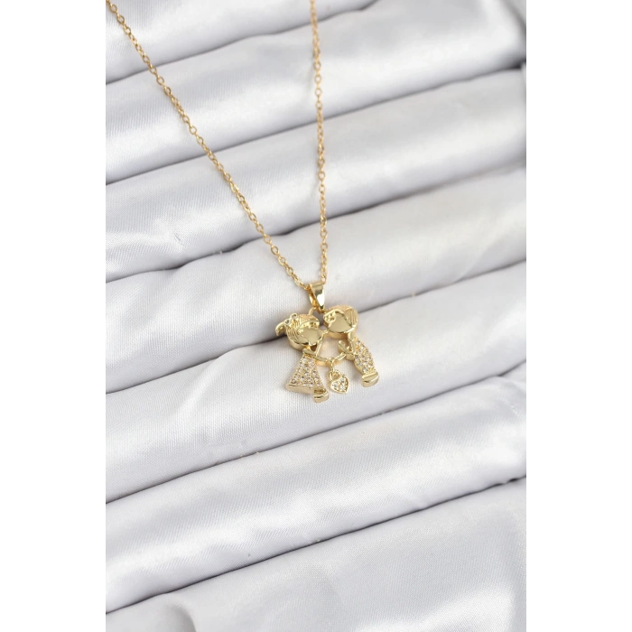 Mey İthalat® 316L Çelik Zincir Gold Renk Erkek Kız Model Kadın Kolye
