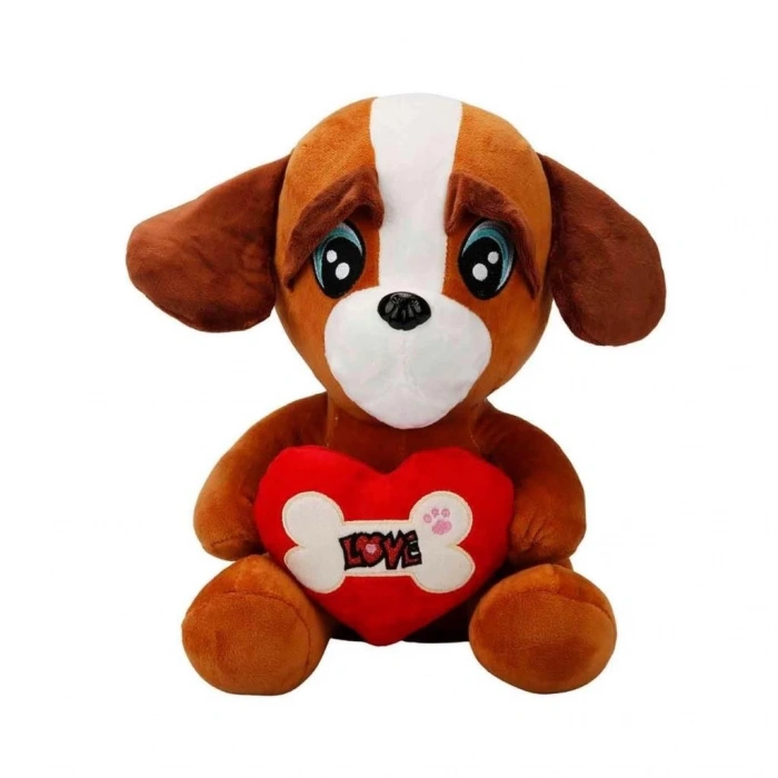 Mey İthalat® 3183  Kalpli Peluş Köpek 30 cm