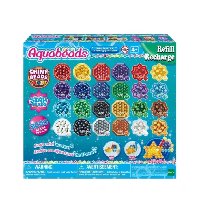 Mey İthalat® 31995 AquaBeads Parlak Boncuk Paketi (yedek paket) 2000 parça +4 yaş