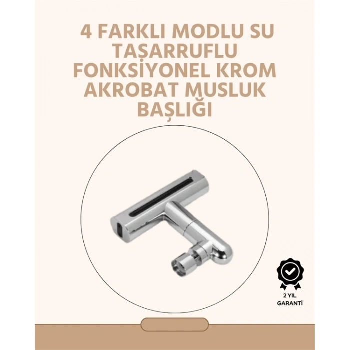 Mey İthalat® 360° Dönüşlü Su Akışı Başlığı | 4ü 1 Arada Kullanım