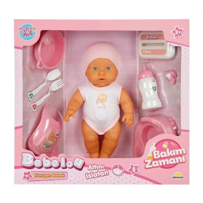 Mey İthalat® 3823 Bakım Zamanı Sesli Gülen Ağlayan Bebek 32 cm -