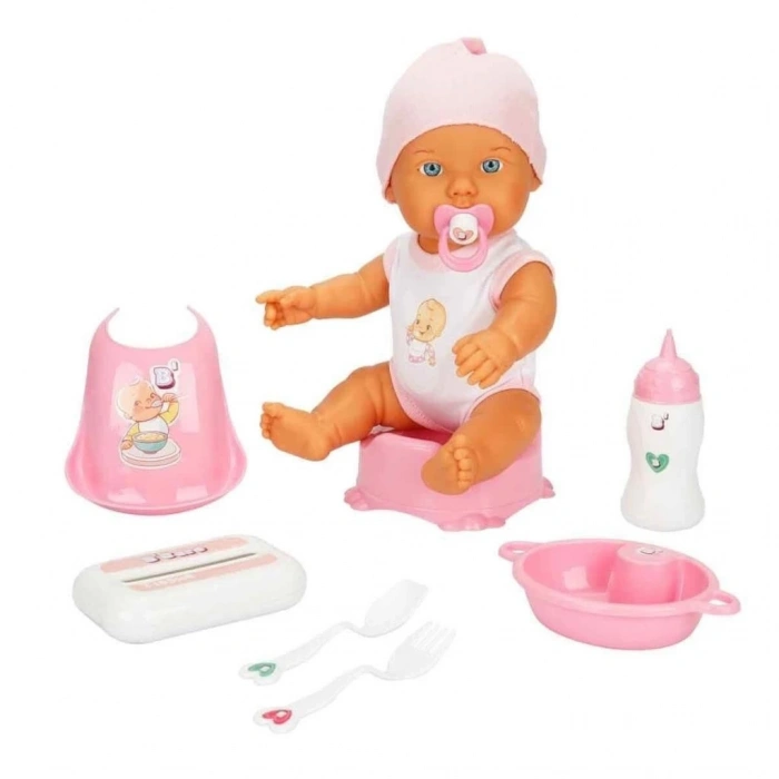 Mey İthalat® 3823 Bakım Zamanı Sesli Gülen Ağlayan Bebek 32 cm -