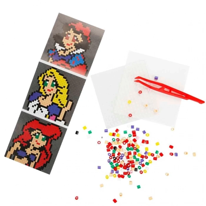 Mey İthalat® 3in1  Princess Pixel Pixel Boncuk Aktivite ve Oyuncak Seti S00005169