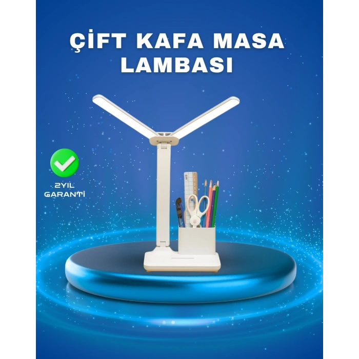 Mey İthalat® 3’ü 1 Arada Çok Amaçlı Masa Lambası | Göz Yormayan Işık, Organizer Tasarım