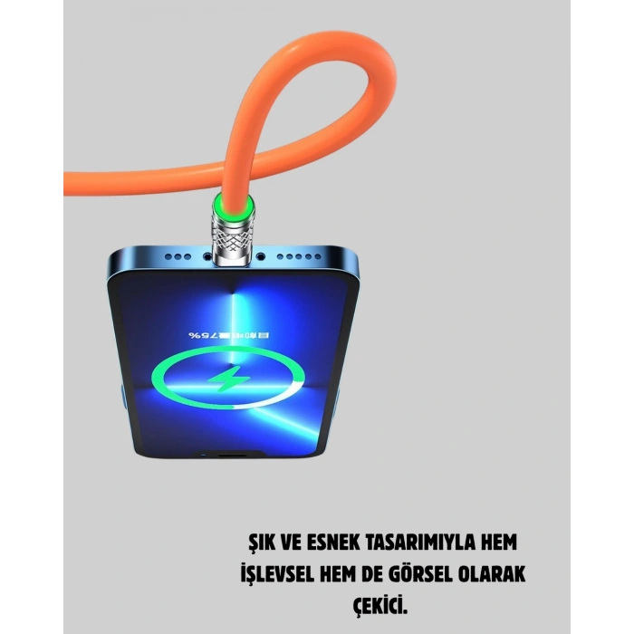 Mey İthalat® 3’ü 1 Arada Kablo – 120W Hızlı Şarj ve Veri Aktarımı Özellikli