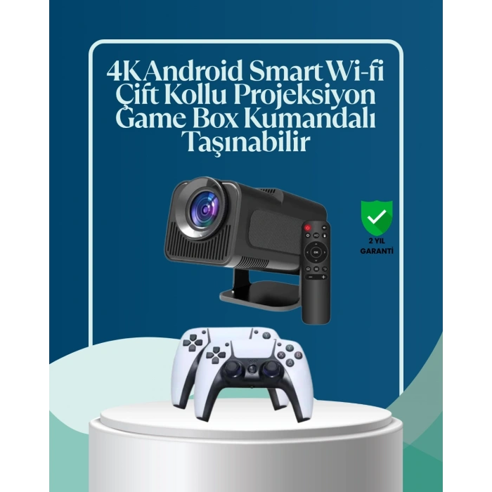 Mey İthalat® 450 ANSI Lümen, 4K Destekli Kompakt Ev Projektörü