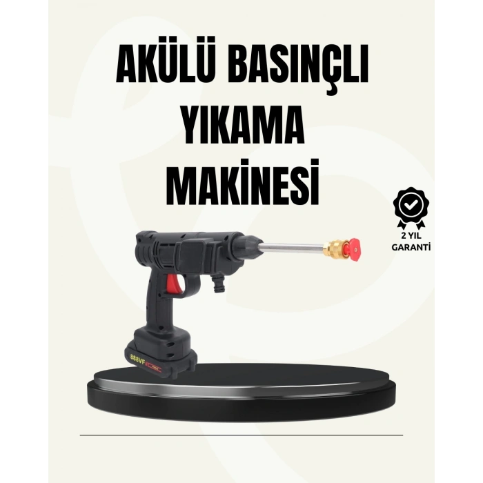 Mey İthalat® 48V Şarjlı Basınçlı Yıkama Makinesi Kablosuz Su Tabancası