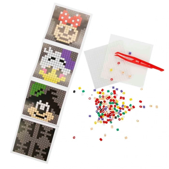 Mey İthalat® 4in1  Minnie Mouse Pixel Pixel Boncuk Aktivite ve Oyuncak Seti