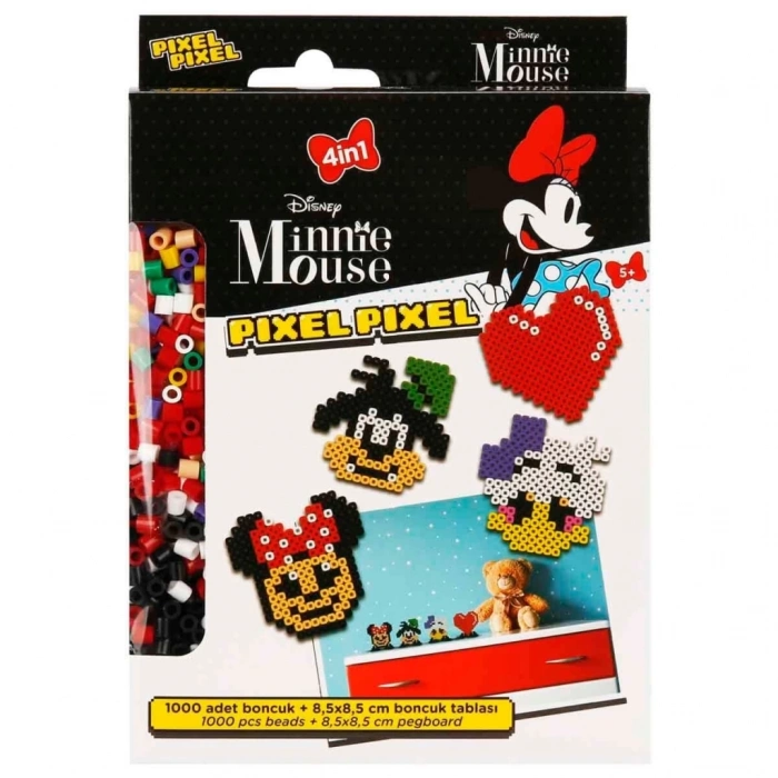 Mey İthalat® 4in1  Minnie Mouse Pixel Pixel Boncuk Aktivite ve Oyuncak Seti