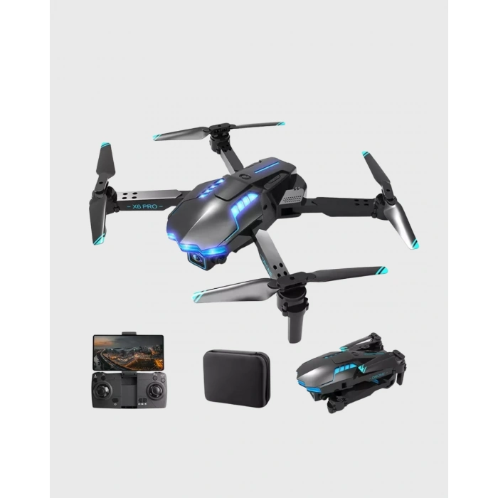 Mey İthalat® 4K Kamera Özellikli Katlanabilir Drone Wi-Fi ve Yükseklik Sabitlemeli