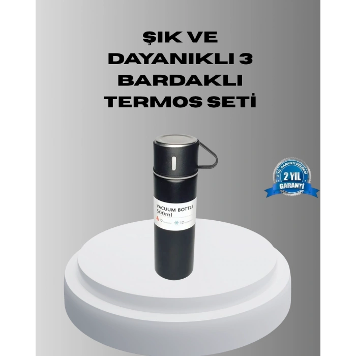 Mey İthalat® 500 ml Vakumlu Termos – Çift Kat Paslanmaz Çelik, Sızdırmaz Kapağıyla Sıcak ve Soğuk İçeceklere Özel