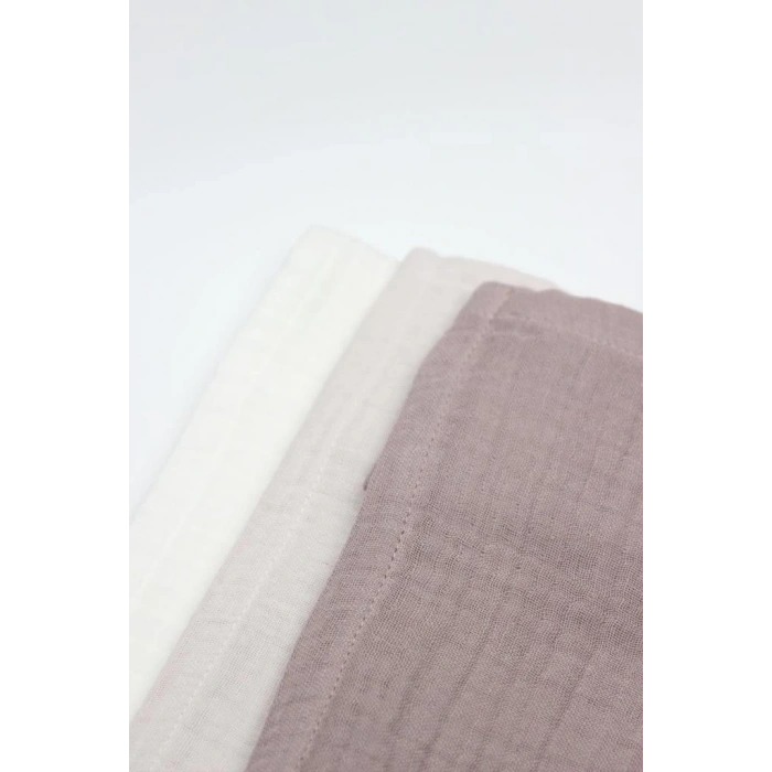 Mey İthalat® 6lı Müslin Mendil 20x20 cm 90106 Taş Ekru Antrasit