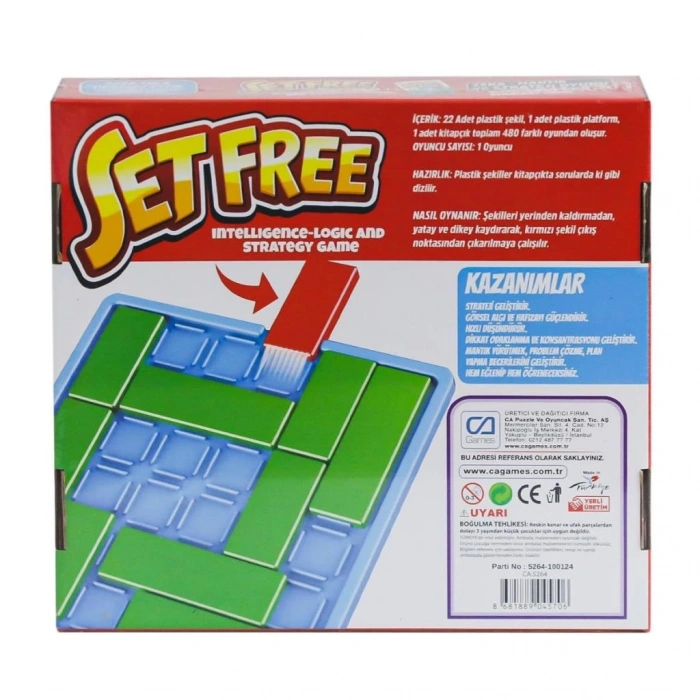 Mey İthalat® 620 CAPLS-5264 Setfree Zeka, Mantık ve Strateji Oyunu -CaGames