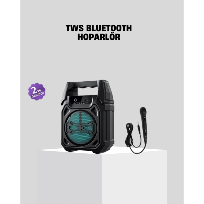 Mey İthalat® 6.5 İnç Bluetooth Hoparlör Mikrofonlu Taşınabilir Karaoke ve Parti Sistemi