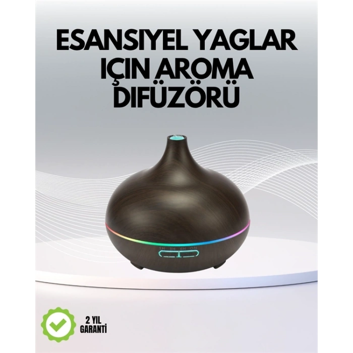 Mey İthalat® 7 Renk Işıklı Ultrasonik Hava Difüzörü – Sessiz ve Güvenli Kullanım