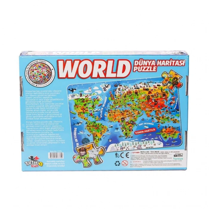Mey İthalat® 7375 Dünya Kültür Haritası Puzzle -Totteriq