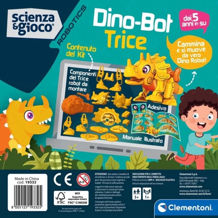 Mey İthalat® 75074 Robotik Laboratuvarı - Dinobot Triceratops +5 yaş