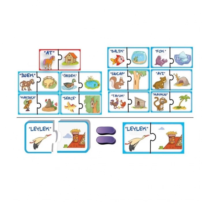 Mey İthalat® 8513 2 Lİ KİMİN YUVASI PUZZLE  KUTULU