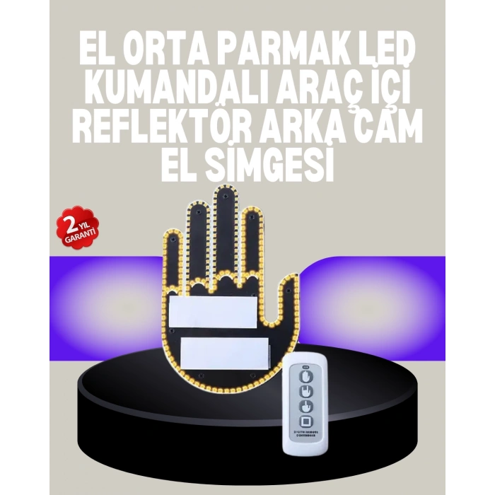 Mey İthalat® A Kalite Uzaktan Kumandalı LED Park Uyarı Işığı El Figürlü Model