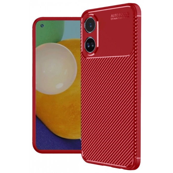 Mey İthalat®   A38 Kılıf Auto Focus Karbon Kapak - Kırmızı