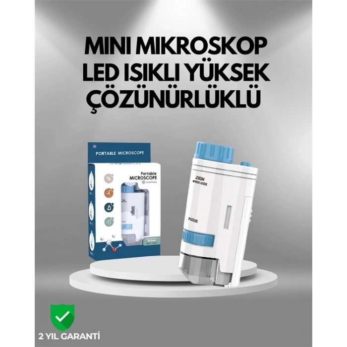 Mey İthalat® ABS Gövdeli Öğrenci ve Hobi Mikroskobu – Mavi Renk