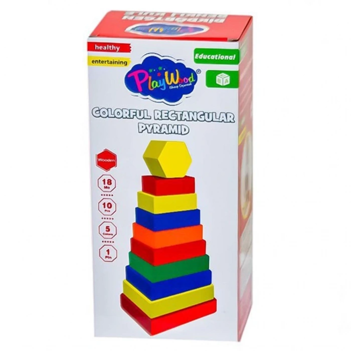 Mey İthalat® Ahşap Dikdörtgen Renkli Kule