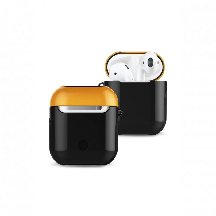 Mey İthalat®   Airpods 2 (2.nesil) 3in1 Kılıf - Siyah-Sarı