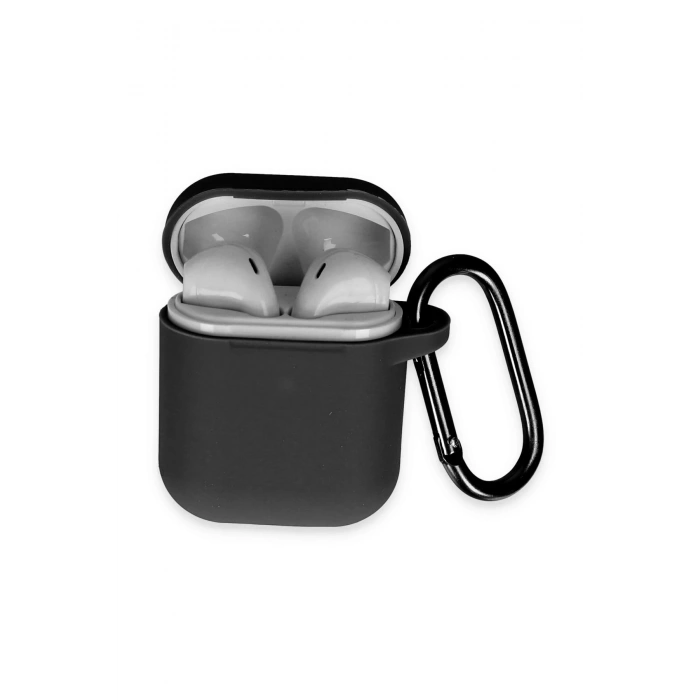 Mey İthalat®   Airpods 2 (2.nesil) Hang Kılıf - Siyah