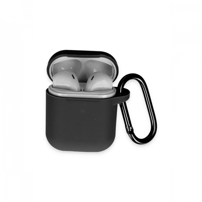 Mey İthalat®   Airpods 2 (2.nesil) Hang Kılıf - Siyah